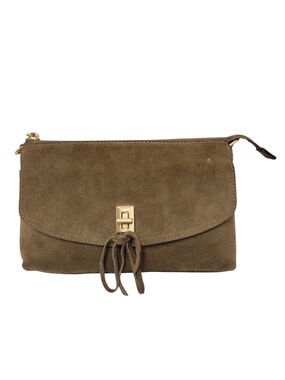 REBECCA MINKOFF Women's Darren Suede Top-Zip Clutch Purse Pre-owned **No Strap**